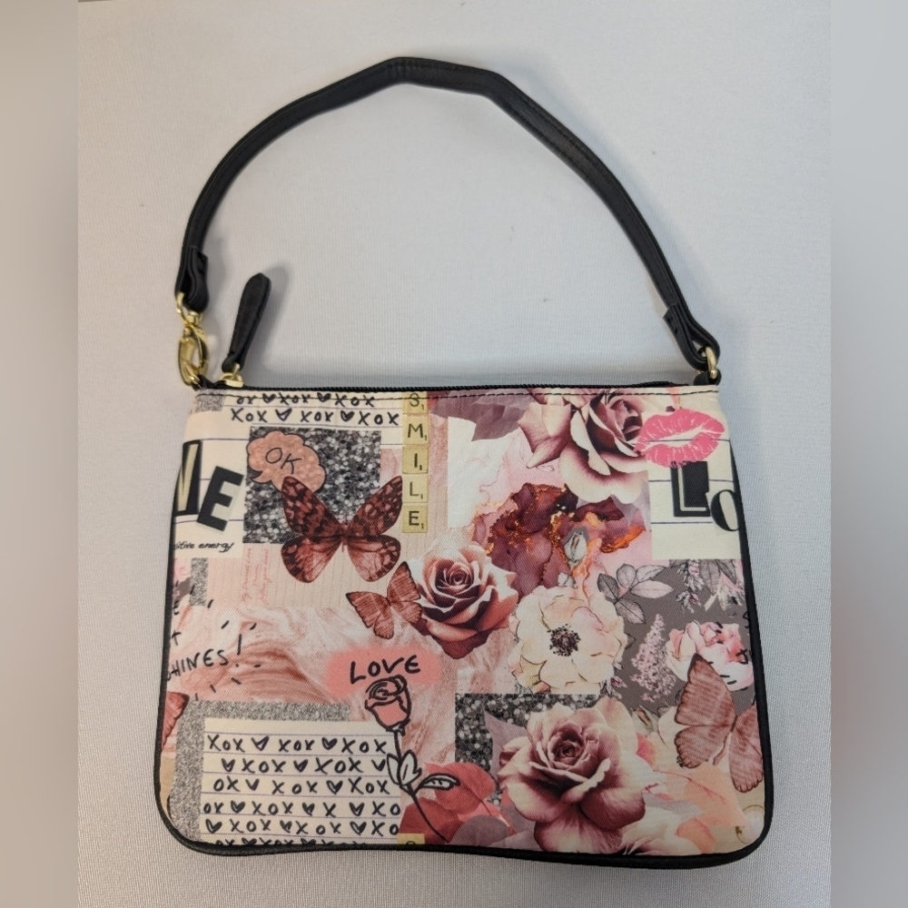 Betsey Johnson Floral Butterfly Love She Just Shines Bag / Pouch EUC - Picture 4 of 13